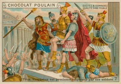 Titus Being Proclaimed Emperor, Chocolat Poulain Trade Card by French School
