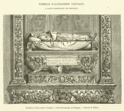Tomb of Alessandro Tartagni, at Saint-Dominique of Bologna (engraving) by French School