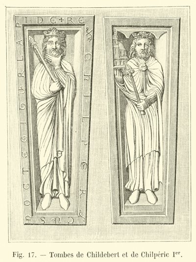 Tombs of Childebert and Chilperic I by French School