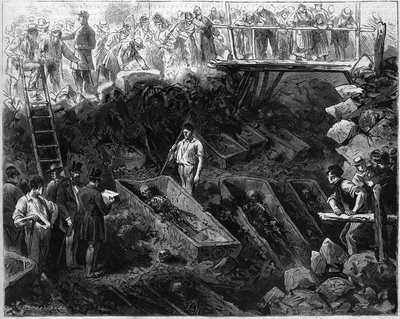 Tombs discovered rue de montagne Sainte Genevieve while digging a sewer by French School