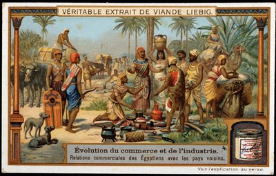 Trade and Industry Development: Egyptian Trade Relations with Neighbouring Countries - Liebig Chromolithography by French School