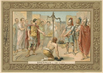 Trade card depicting Brennus by French School