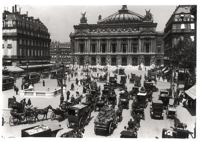 Traffic in front of the Paris Opera House, 1890-99 by French School