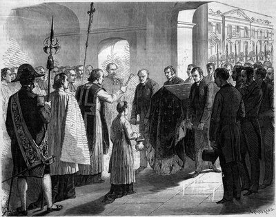 Transfer of the ashes of Joseph Bonaparte (1768-1844), king of Naples then of Spain and brother of Napoleon I, to the church of the Invalides, Paris by French School