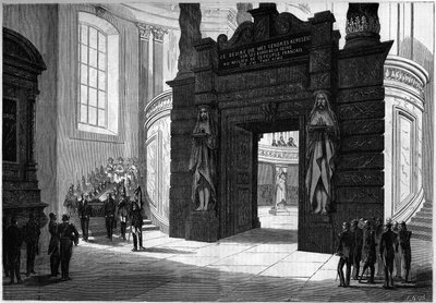 Transfer of the ashes of Napoleon I (1769-1821) from the chapel of Saint Jerome to the tomb built under the dome of the Invalides. Paris, 2 April 1861. Engraving in 