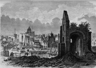 Transformations of Paris Under the Second Empire: Ruins of the Church of Saint Marcel, on the Place de la Collegiale, Revealed by the Piercing of Boulevard Arago by French School