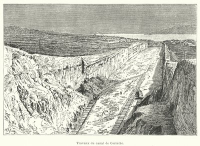 Works on the Corinth Canal by French School