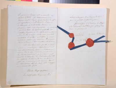 Treaty between Napoleon I and Emperor Franz II, signed at Presburg, 26th December 1805 by French School
