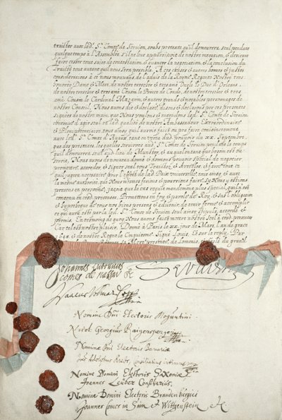 Treaty of Westphalia, signed at Munster, 24th October 1648 by French School