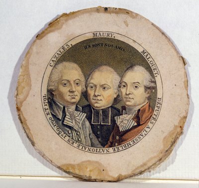 Triple portrait of Jacques Antoine Marie de Cazales, Jean-Siffrein Maury and Pierre Victor Malouet by French School