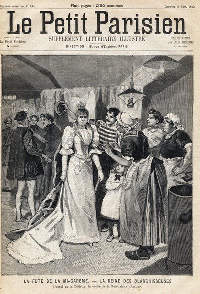 Try the toilet in the workshop on the eve of the Mi Careme Fete: the queen of whiteners. In Le Petit Parisien on 12/03/1893 (engraving) by French School