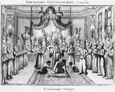 Turkish ceremony, illustration from Le Bourgeois Gentilhomme by Moliere by French School