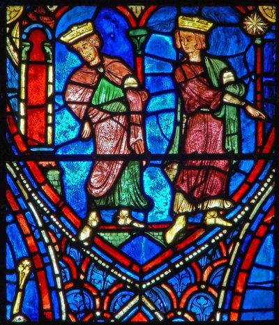 Two Magi Follow the Star of Bethlehem by French School