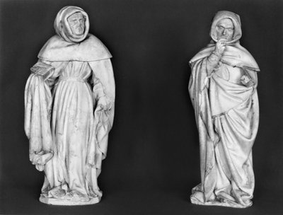Two Mourners, from the tomb of Duc Jean de Berry (1340-1416) (alabaster) by French School