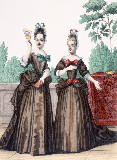 Two Promenade Dresses by French School