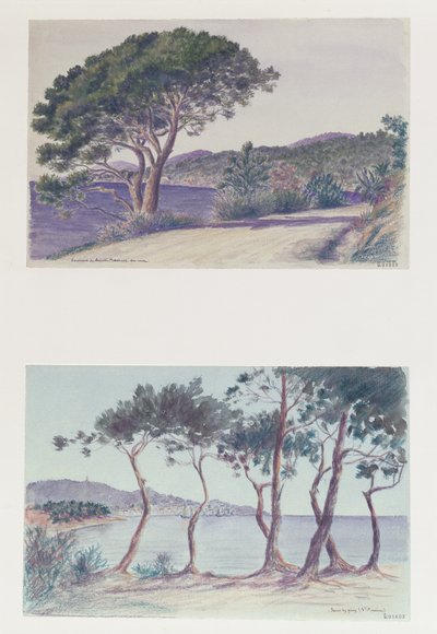 Two Views of Ste Maxime by French School