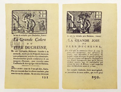 Two Pages from La Grande Colere de Pere Duchesne, 1792 by French School