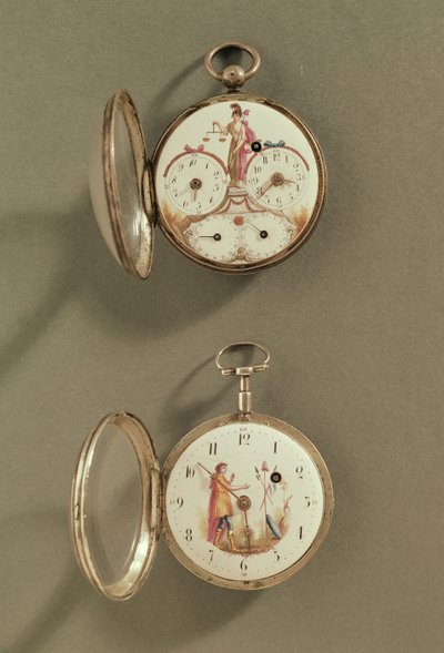 Two pocket watches decorated with Revolutionary symbols by French School