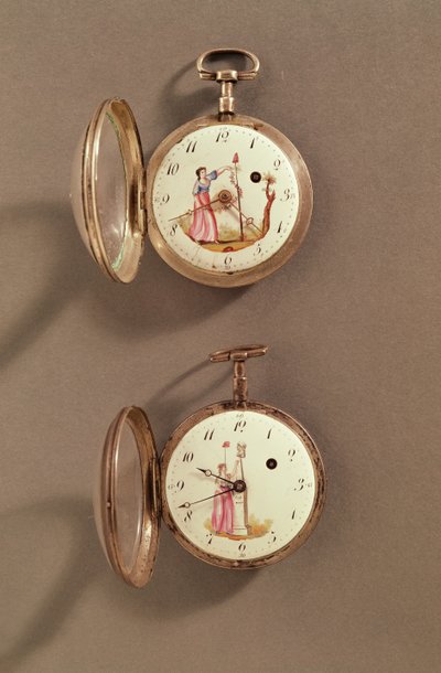 Two pocket watches with Revolutionary symbols by French School