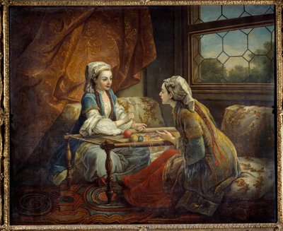 Two Sultans Working in a Tapestry by French School