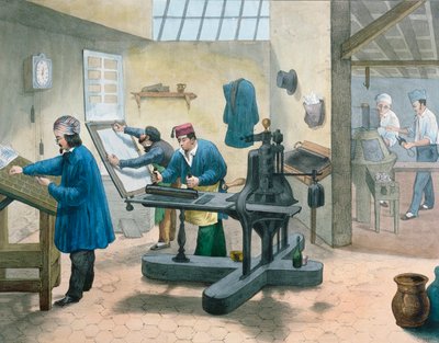 Typesetters and Compositors, c.1860 by French School