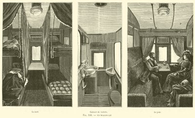 Sleeping Car (engraving) by French School