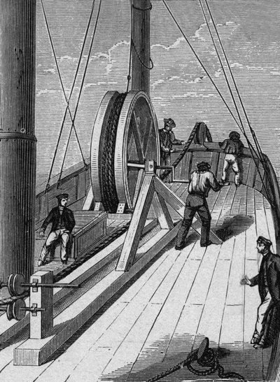 Underwater telegraphic cable between Dover and Calais December 25 by French School