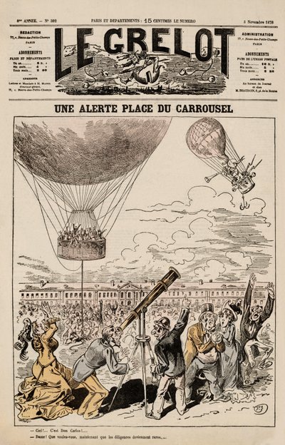 Une Alerte, Place du Carrousel, from Le Grelot, 3rd November by French School