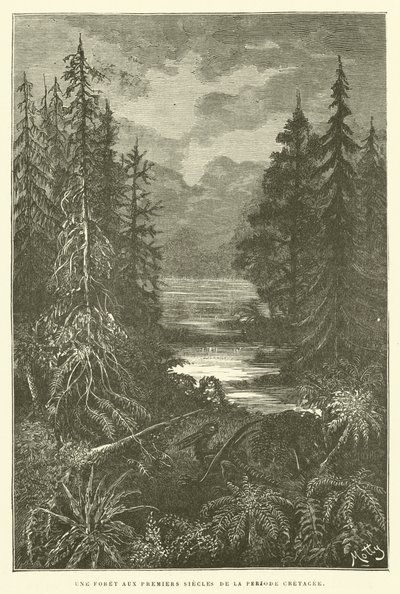 A Forest in the Early Centuries of the Cretaceous Period by French School
