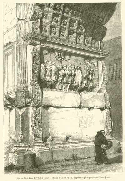 A part of the Arch of Titus, Rome by French School