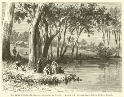 A Fishing Party in the Province of Victoria (engraving) by French School