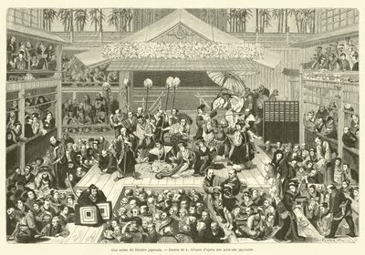 A Scene from the Japanese Theater (engraving) by French School