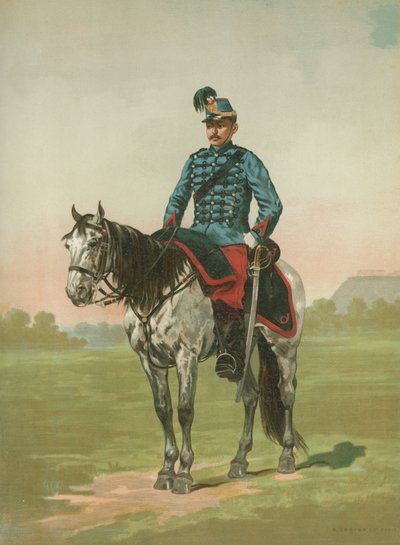 Unidentified French Soldier on Horseback by French School