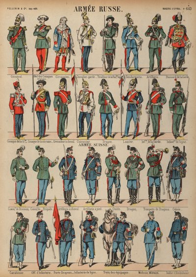Uniforms of the Russian and Swiss armies by French School