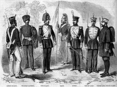 Uniforms of the Spanish army by French School