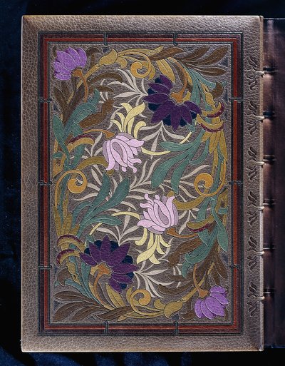 Upper Book Cover, with Semi-Naturalistic Design of Lotuses and Honeysuckle Flowerheads by French School