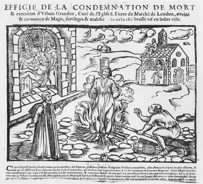 Urbain Grandier Burned at the Stake after the Events of the Loudun Possession, 1634 by French School