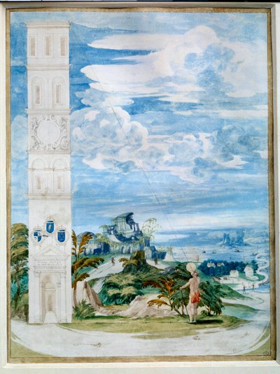 Use of astrolabe, astronomical instrument: aimed at the sun. Watercolour of the French school of the 16th century. Paris, Louvre Museum by French School