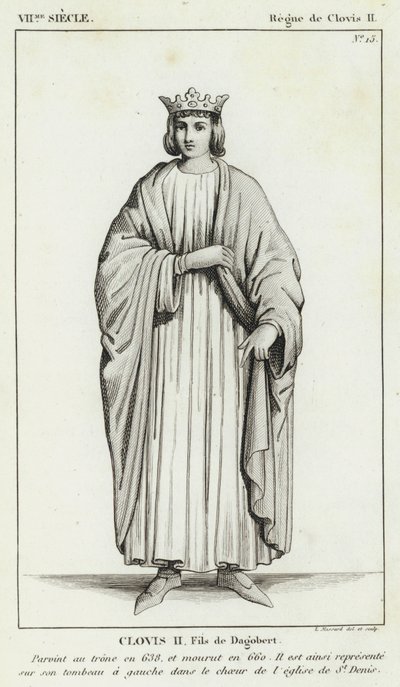 7th Century, Reign of Clovis II, Clovis II, Son of Dagobert (engraving) by French School