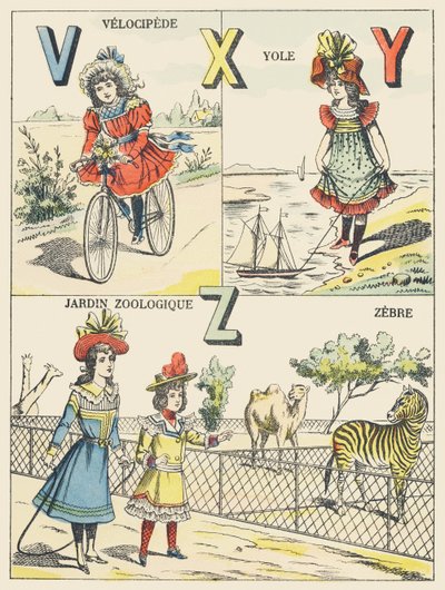 Velocipede, Yole, Zoological Garden, Zebra by French School