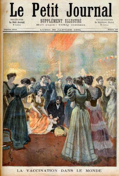 Vaccination at an Evening Reception During a Smallpox Epidemic, from Le Petit Journal, 29th January 1894 by French School