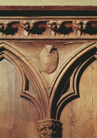 Vampire bat, from a choir stall by French School