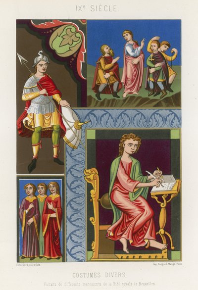 Various costumes by French School