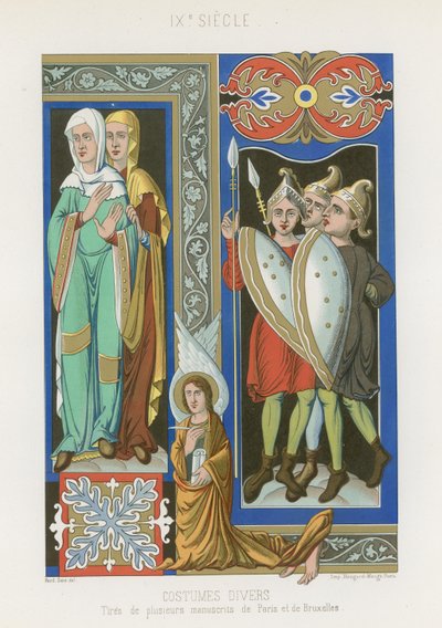 Various costumes by French School