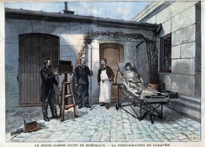 Various facts: the photograph of the corpse cut into pieces by the service of Alphonse Bertillon (1853-1914), a French scientist, creator of anthropometry. - in 