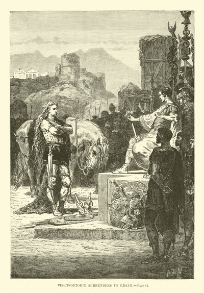 Vercingetorix Surrenders to Caesar by French School