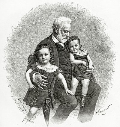 Victor Hugo and His Grandchildren by French School