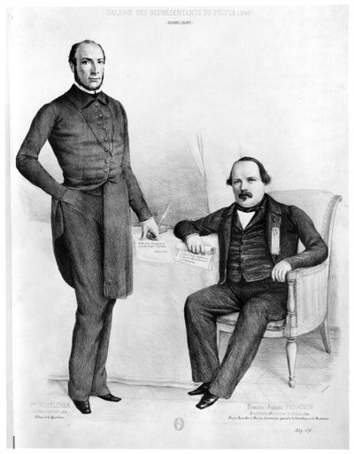 Victor Schoelcher and Francois-Auguste Perrinon, deputies of Guadeloupe and Martinique by French School