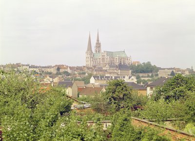 View of Chartres Cathedral, from the south-east by French School