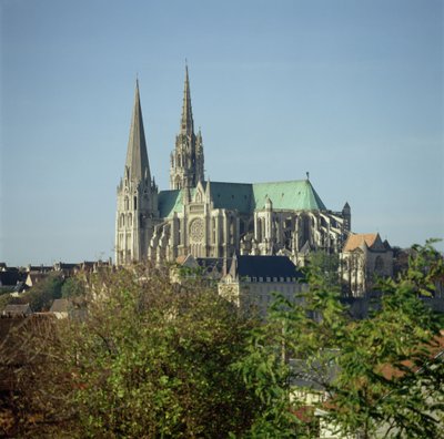 View of Chartres Cathedral, from the south-east by French School